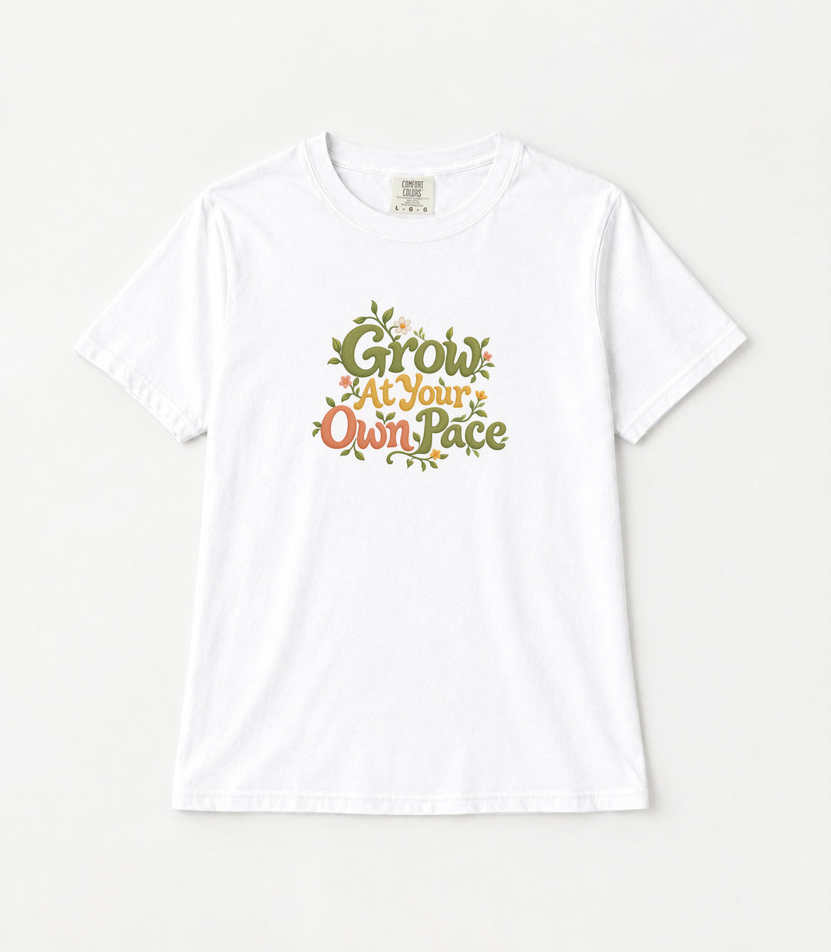 Grow At Your Own Pace Women's Garment-Dyed T-Shirt | Relaxed Unisex Cotton Tee