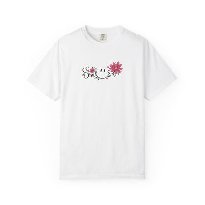Smile Daisies Women's Garment-Dyed T-Shirt | Relaxed Unisex Cotton Tee