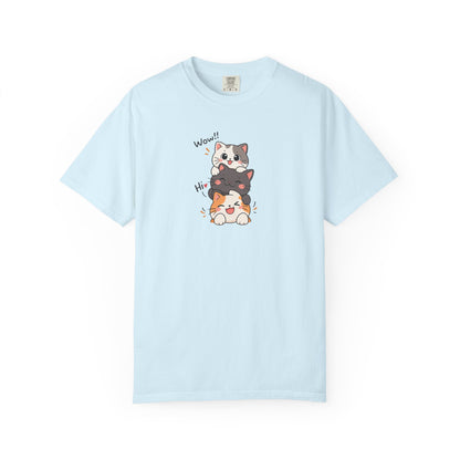 Three Playful Cats Women's Garment-Dyed T-Shirt | Relaxed Unisex Cotton Tee