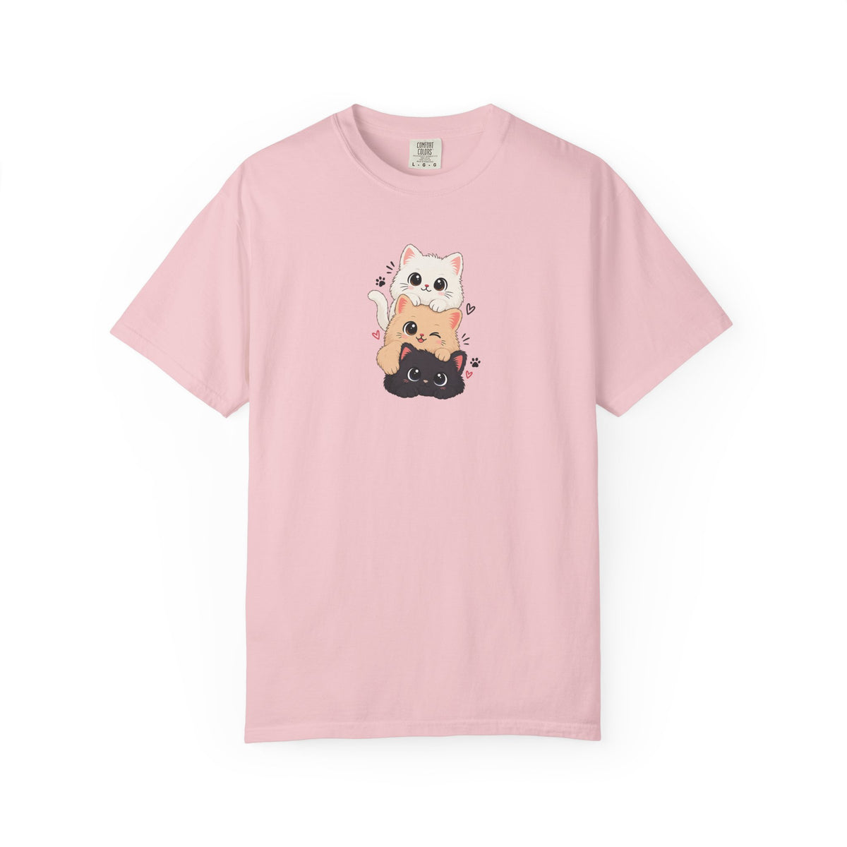 Stacked Three Kittens Women's Garment-Dyed T-Shirt | Relaxed Unisex Cotton Tee