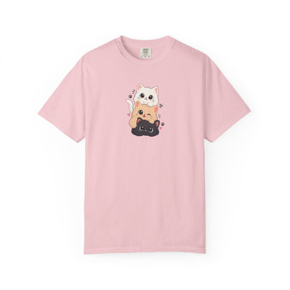 Stacked Three Kittens Women's Garment-Dyed T-Shirt | Relaxed Unisex Cotton Tee