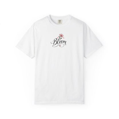 Bloom Pink Flower Women's Garment-Dyed T-Shirt | Relaxed Unisex Cotton Tee