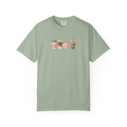 Cafe Drinks Women's Garment-Dyed T-Shirt | Relaxed Unisex Cotton Tee