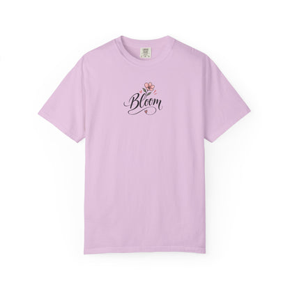 Bloom Pink Flower Women's Garment-Dyed T-Shirt | Relaxed Unisex Cotton Tee