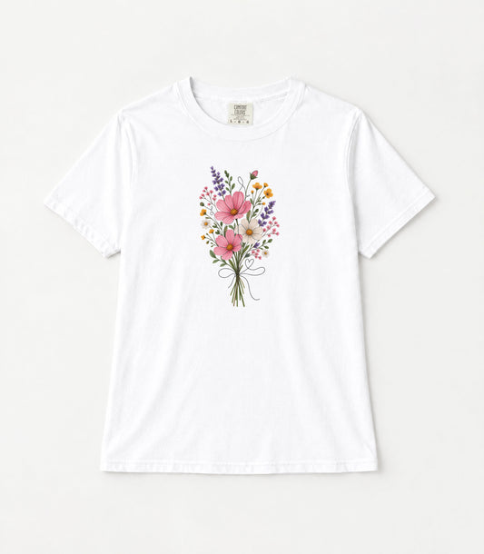 Bouquet Women's Garment-Dyed T-Shirt | Relaxed Unisex Cotton Tee