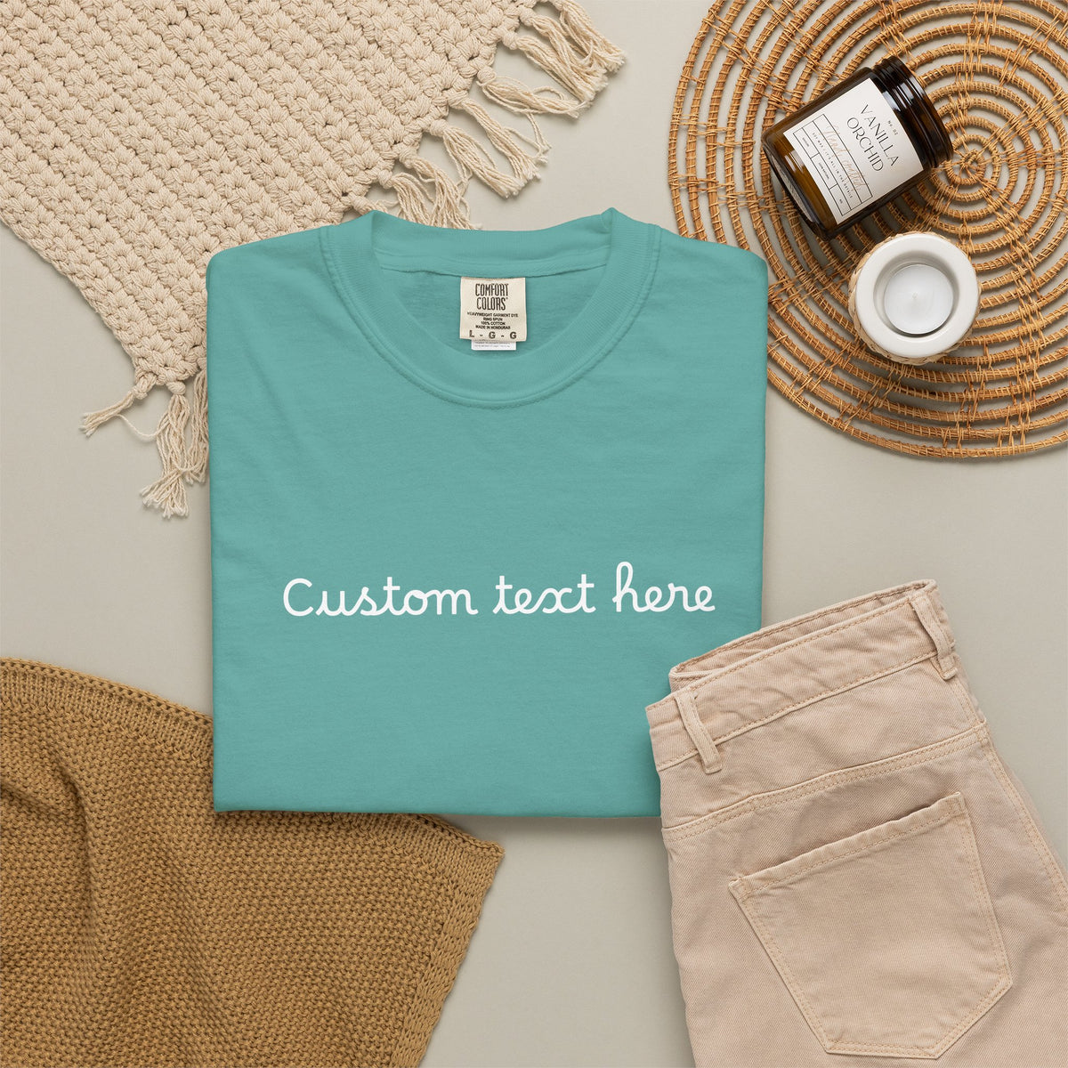 Personalized Custom Text Unisex Garment-Dyed T-Shirt