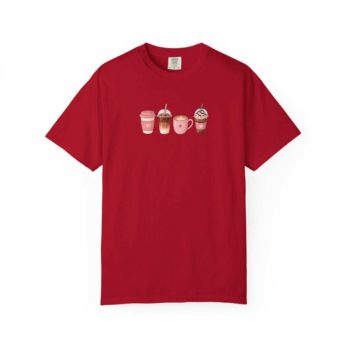 Four Cafe Drinks Women's Garment-Dyed T-Shirt | Relaxed Unisex Cotton Tee