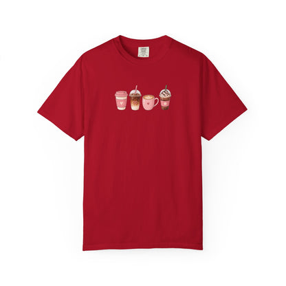 Four Cafe Drinks Women's Garment-Dyed T-Shirt | Relaxed Unisex Cotton Tee