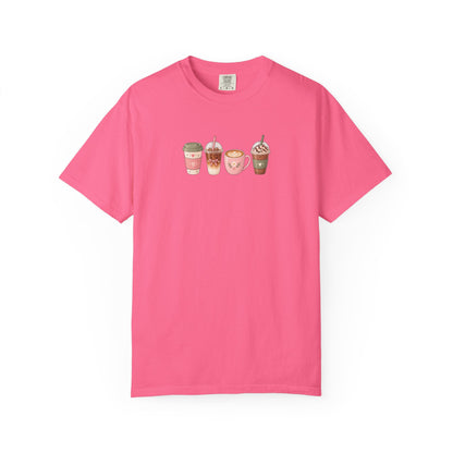 Cafe Drinks Women's Garment-Dyed T-Shirt | Relaxed Unisex Cotton Tee