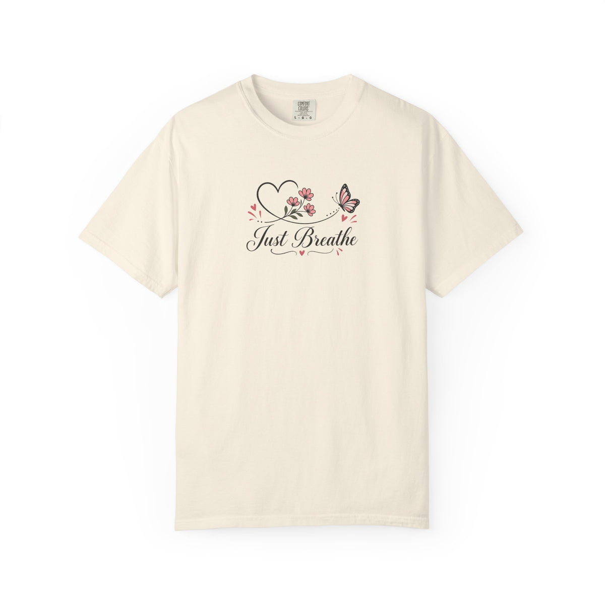 Just Breathe Butterfly Women's Garment-Dyed T-Shirt | Relaxed Unisex Cotton Tee