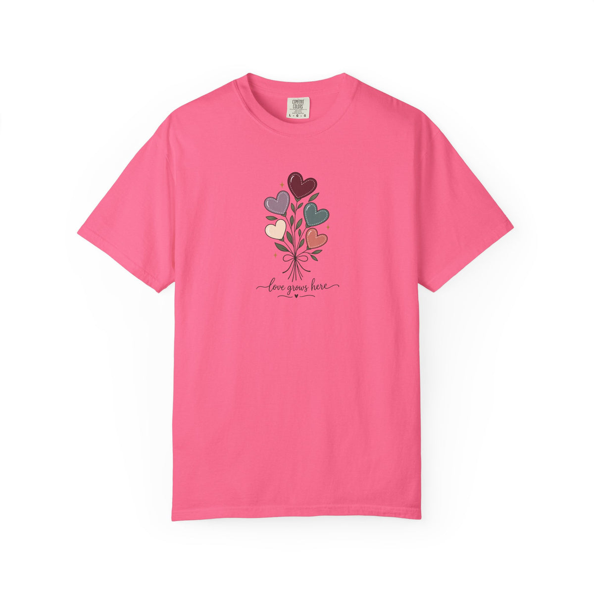 Love Grows Here Women's Garment-Dyed T-Shirt | Relaxed Unisex Cotton Tee