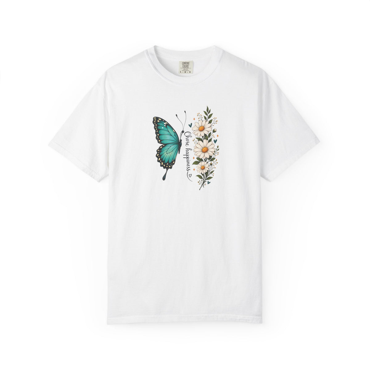 Butterfly & Daisies Women's Garment-Dyed T-Shirt | Relaxed Unisex Cotton Tee