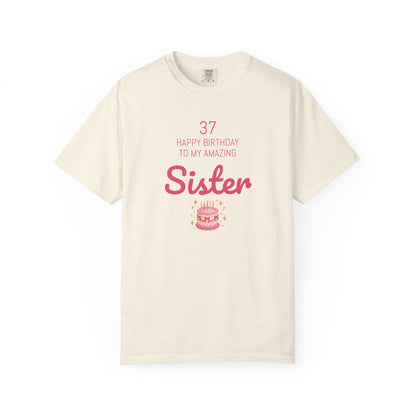 Personalized Birthday Tee | Custom Name or Relation's Name, Age & Message | Garment-Dyed Unisex Cotton