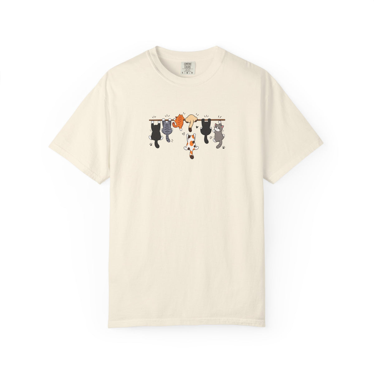 Six Hanging Cats Women's Garment-Dyed T-Shirt | Relaxed Unisex Cotton Tee
