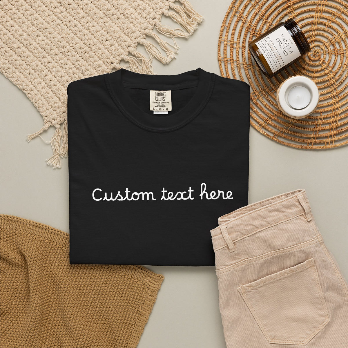 Personalized Custom Text Unisex Garment-Dyed T-Shirt