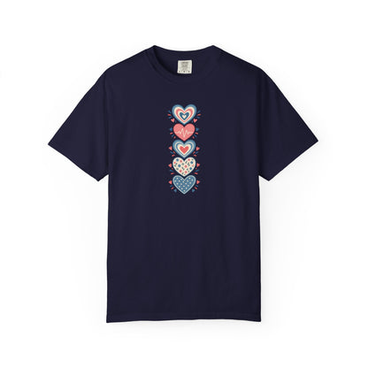 Five Hearts Women's Garment-Dyed T-Shirt | Relaxed Unisex Cotton Tee