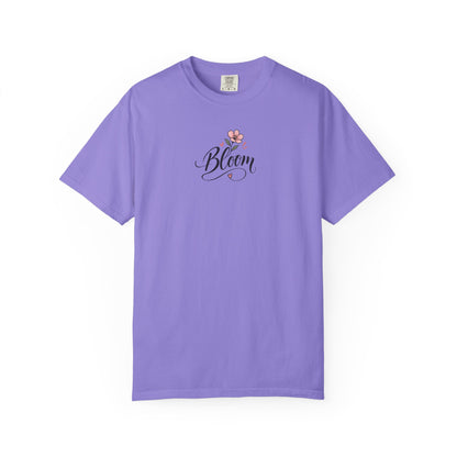 Bloom Pink Flower Women's Garment-Dyed T-Shirt | Relaxed Unisex Cotton Tee