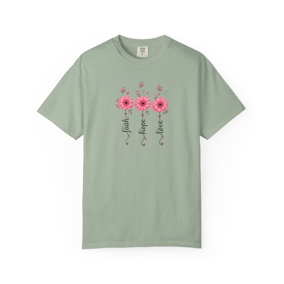 Three Pink Daisies Women's Garment-Dyed T-Shirt | Relaxed Unisex Cotton Tee