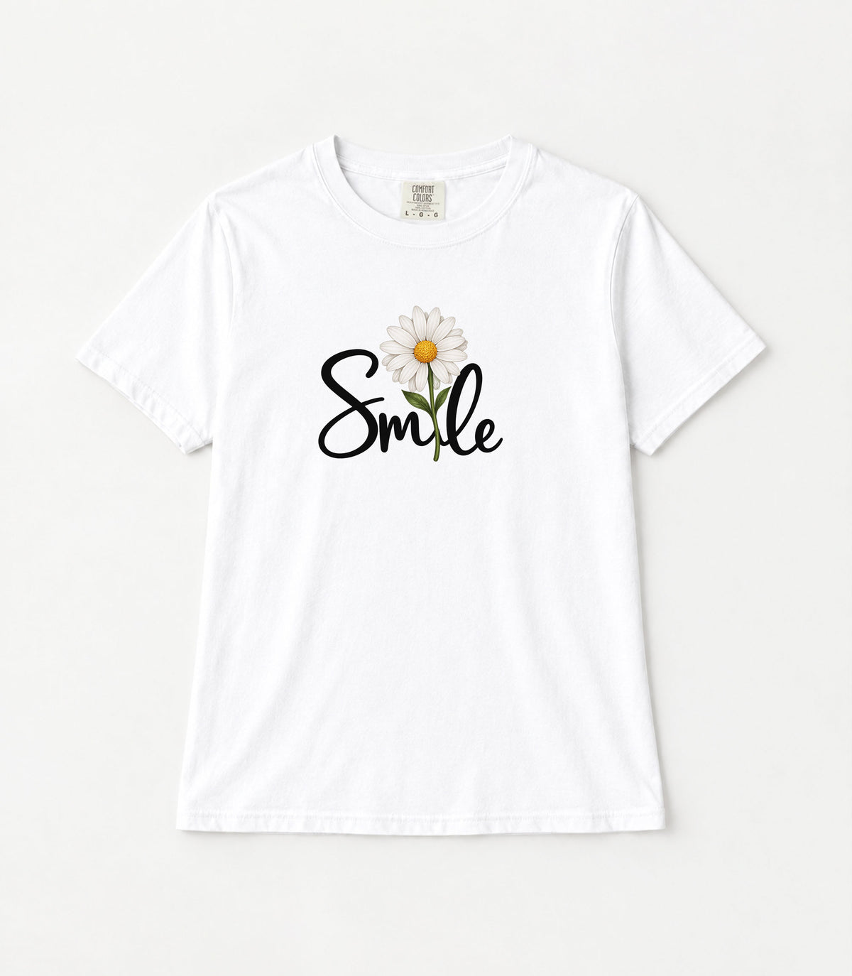 Smile Daisy Women's Garment-Dyed T-Shirt | Relaxed Unisex Cotton Tee