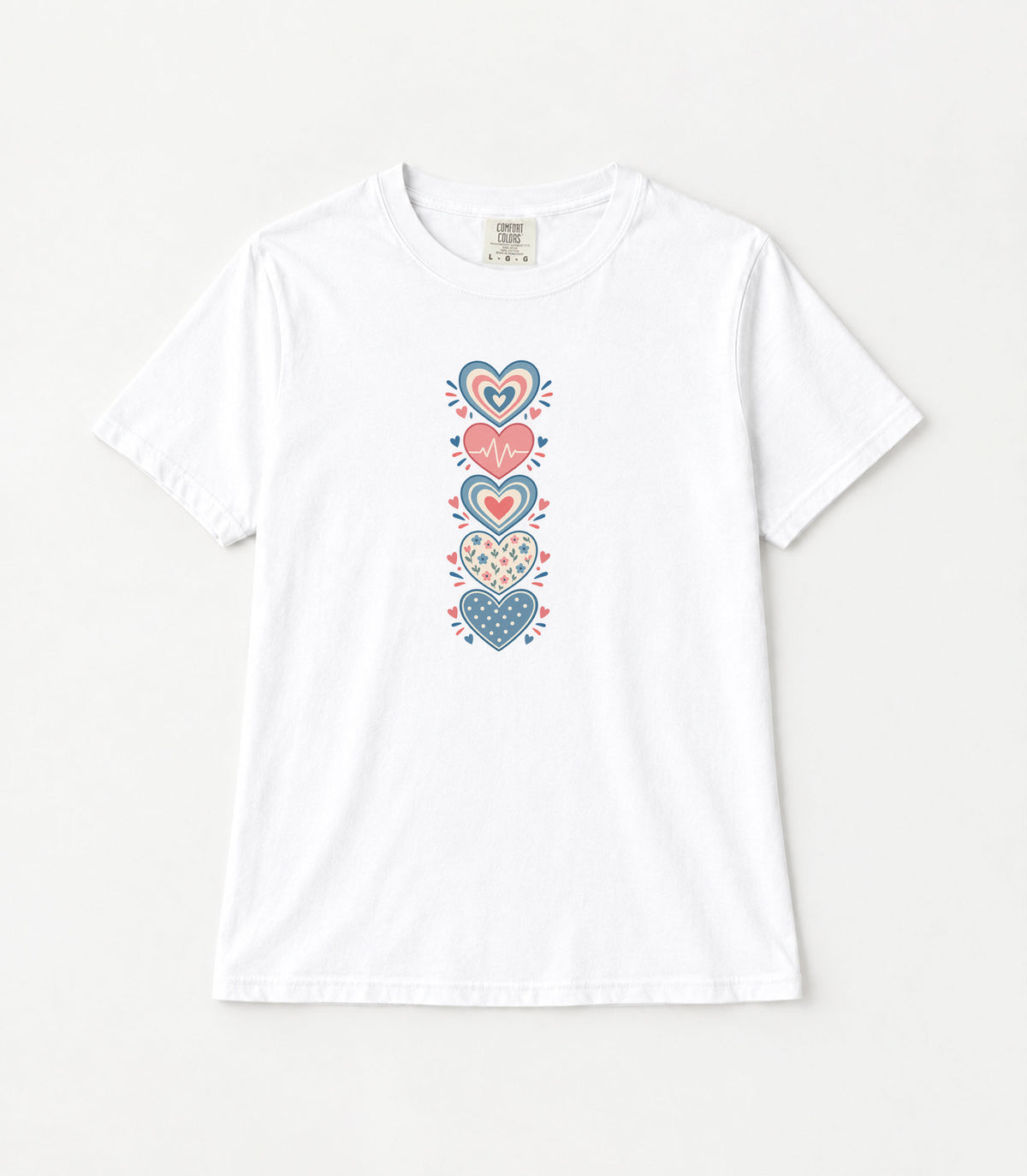 Five Hearts Women's Garment-Dyed T-Shirt | Relaxed Unisex Cotton Tee