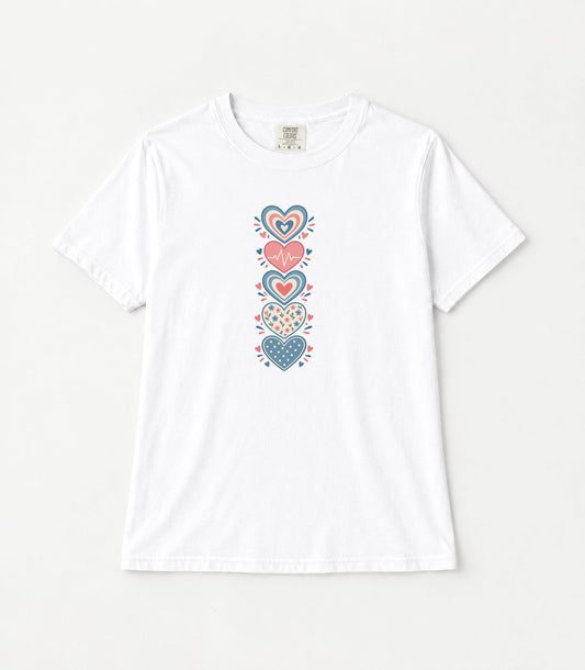 Five Hearts Women's Garment-Dyed T-Shirt | Relaxed Unisex Cotton Tee