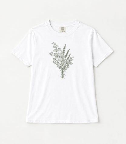 Botanical Bouquet Women's Garment-Dyed T-Shirt | Relaxed Unisex Cotton Tee