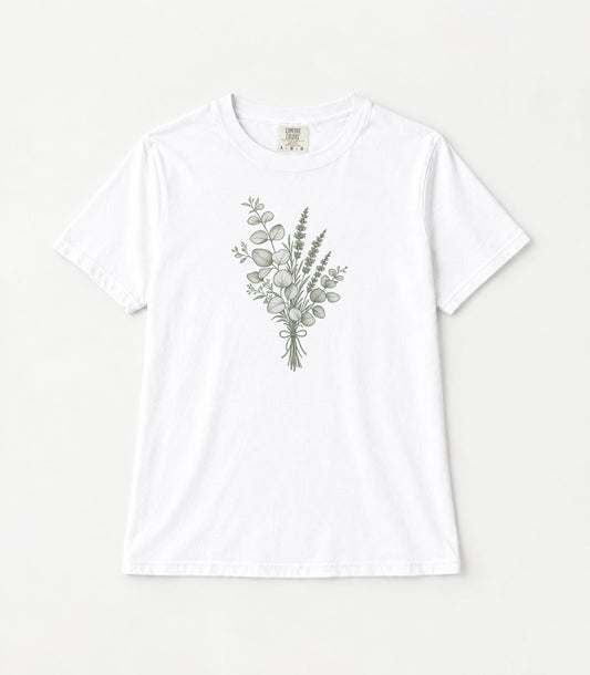 Botanical Bouquet Women's Garment-Dyed T-Shirt | Relaxed Unisex Cotton Tee