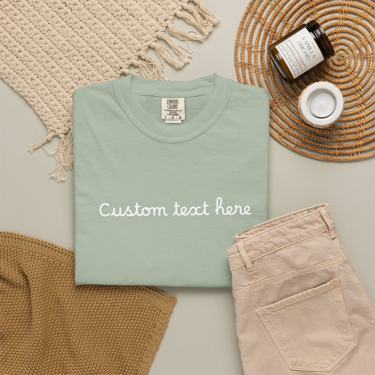 Personalized Custom Text Unisex Garment-Dyed T-Shirt