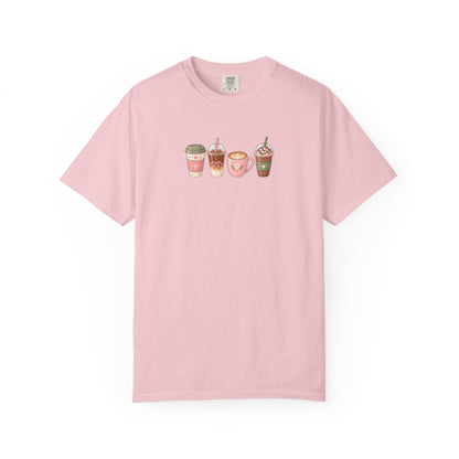 Cafe Drinks Women's Garment-Dyed T-Shirt | Relaxed Unisex Cotton Tee