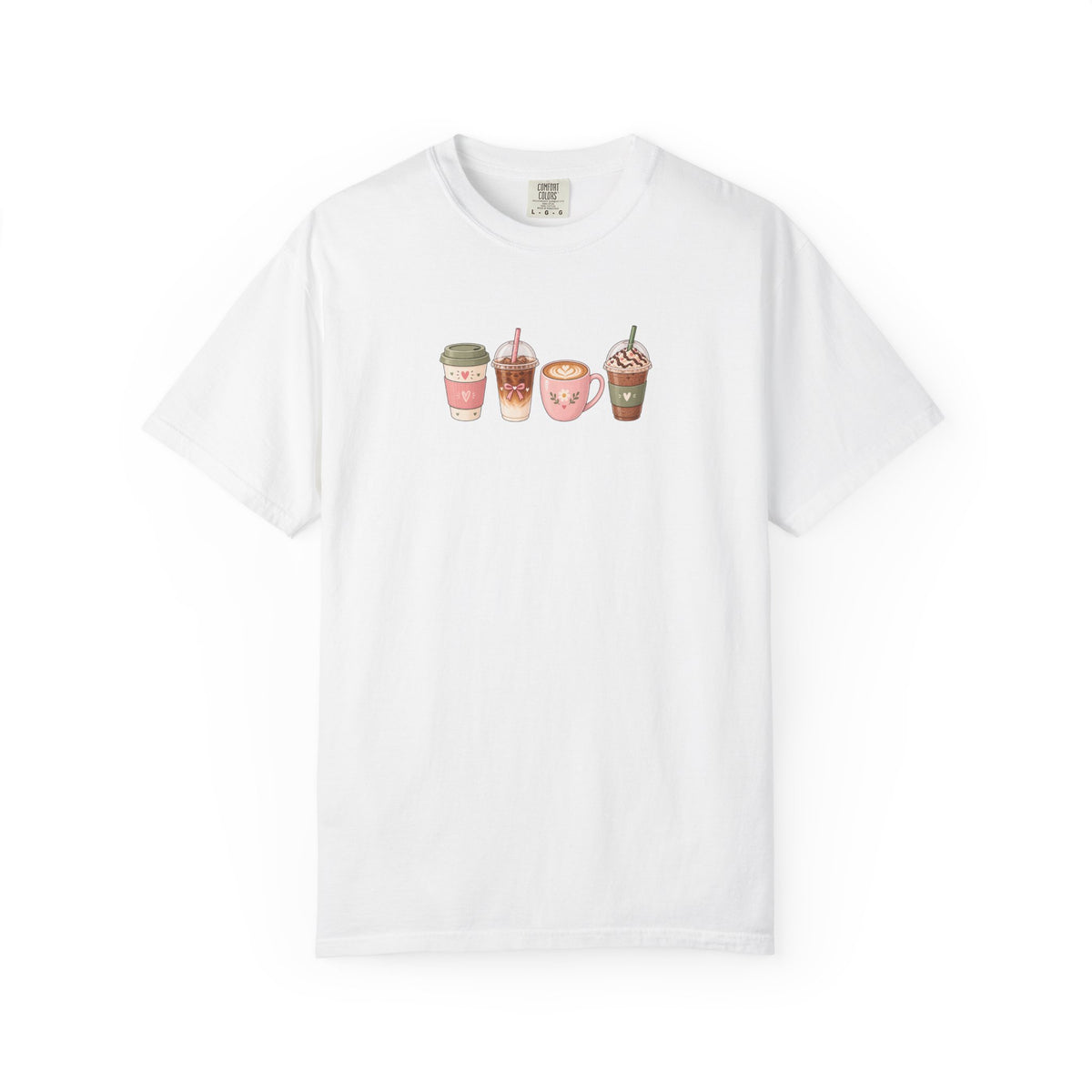 Cafe Drinks Women's Garment-Dyed T-Shirt | Relaxed Unisex Cotton Tee