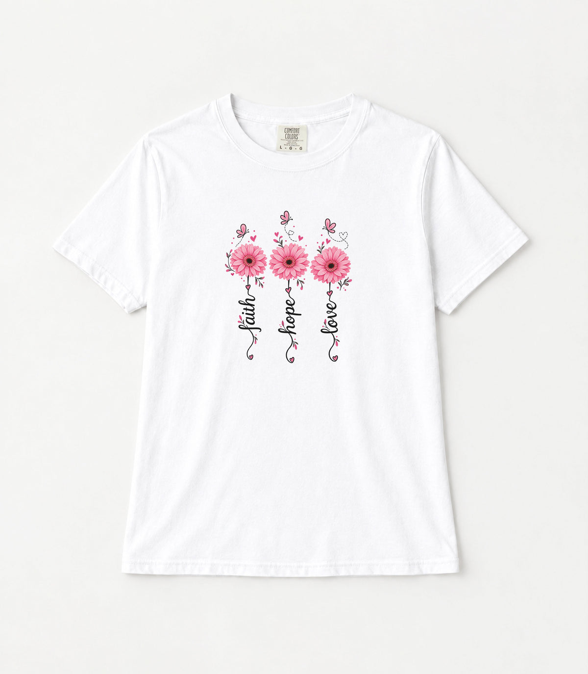 Three Pink Daisies Women's Garment-Dyed T-Shirt | Relaxed Unisex Cotton Tee