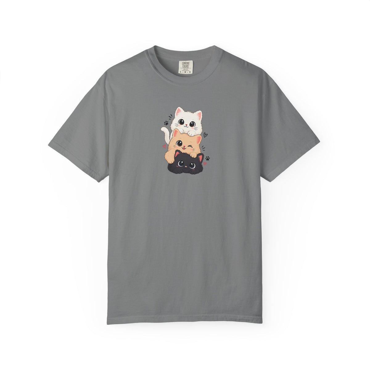 Stacked Three Kittens Women's Garment-Dyed T-Shirt | Relaxed Unisex Cotton Tee