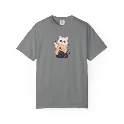Stacked Three Kittens Women's Garment-Dyed T-Shirt | Relaxed Unisex Cotton Tee