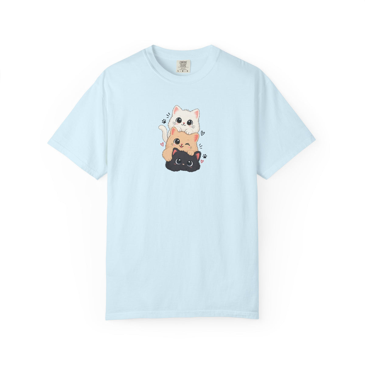 Stacked Three Kittens Women's Garment-Dyed T-Shirt | Relaxed Unisex Cotton Tee