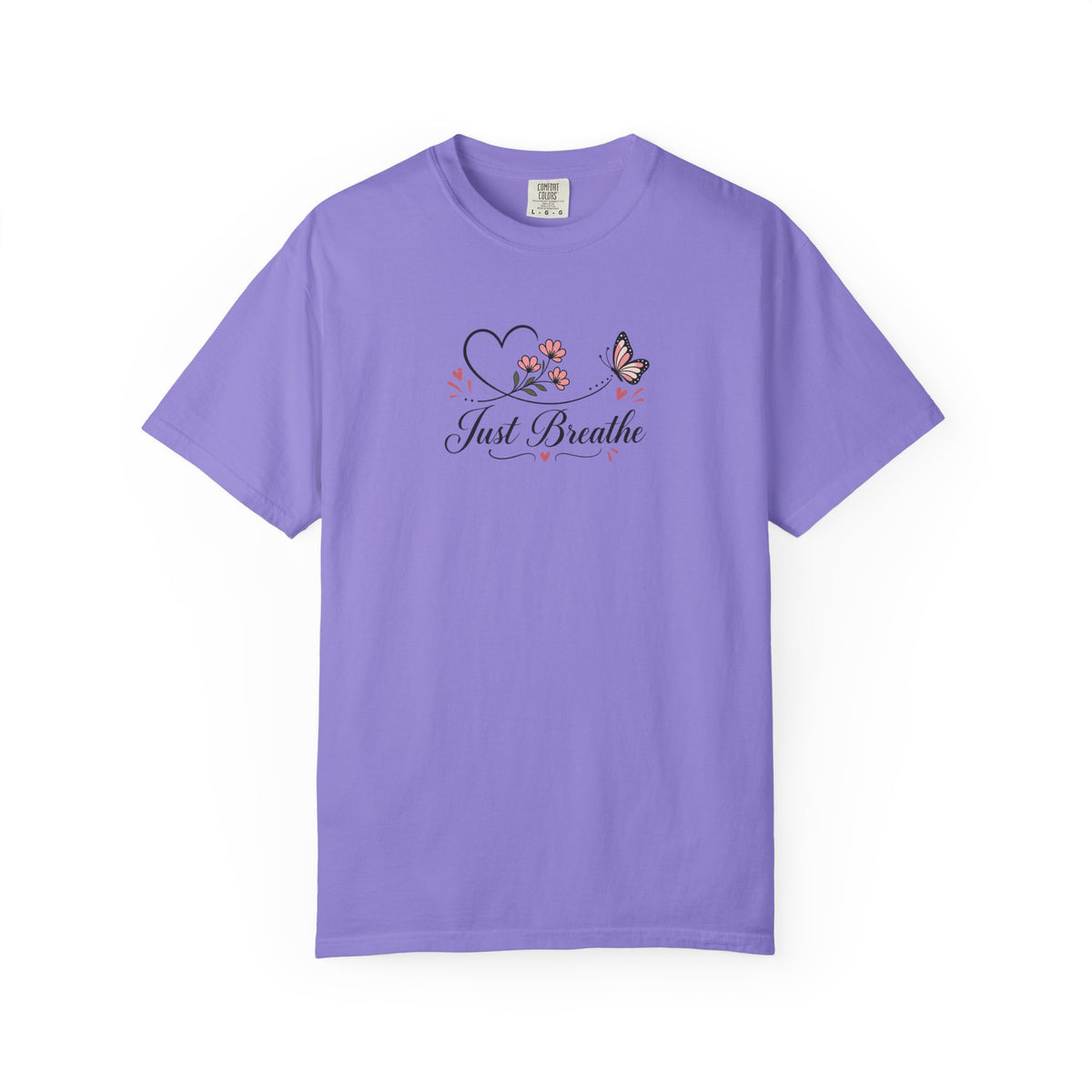 Just Breathe Butterfly Women's Garment-Dyed T-Shirt | Relaxed Unisex Cotton Tee