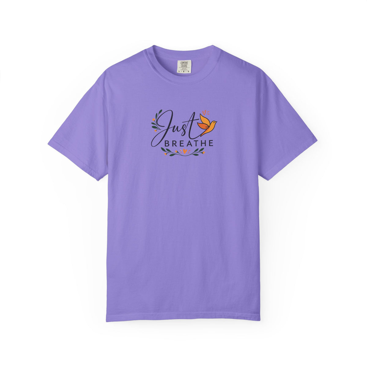 Just Breathe Bird Women's Garment-Dyed T-Shirt | Relaxed Unisex Cotton Tee