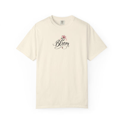 Bloom Pink Flower Women's Garment-Dyed T-Shirt | Relaxed Unisex Cotton Tee