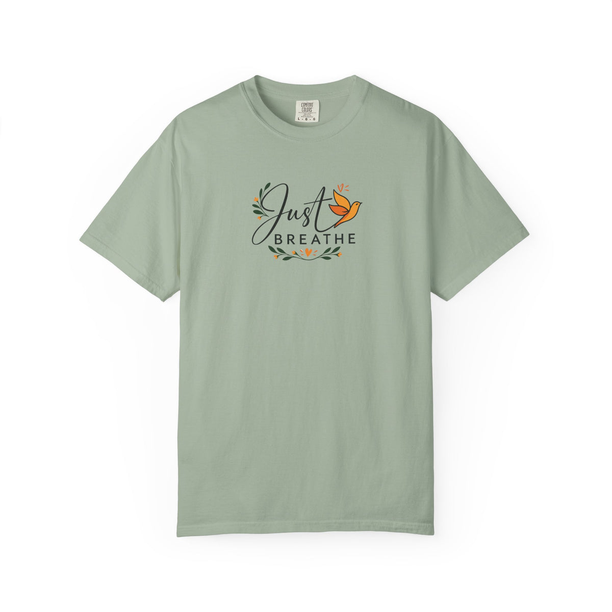 Just Breathe Bird Women's Garment-Dyed T-Shirt | Relaxed Unisex Cotton Tee