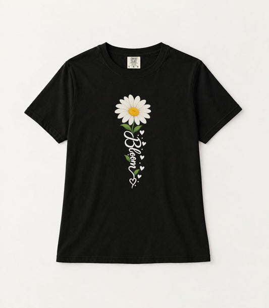 Bloom Daisy Women's Garment-Dyed T-Shirt | Relaxed Unisex Cotton Tee