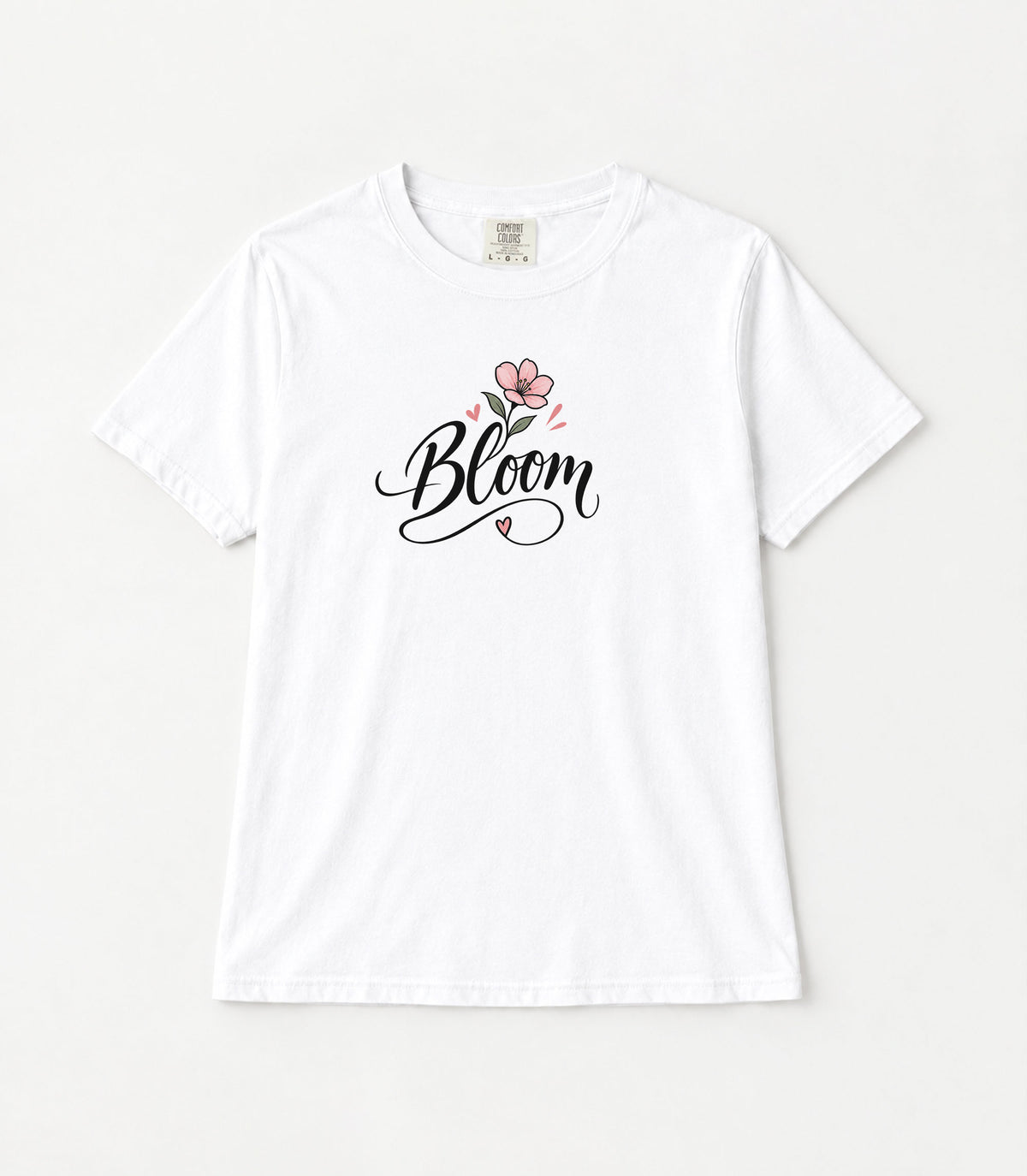 Bloom Pink Flower Women's Garment-Dyed T-Shirt | Relaxed Unisex Cotton Tee