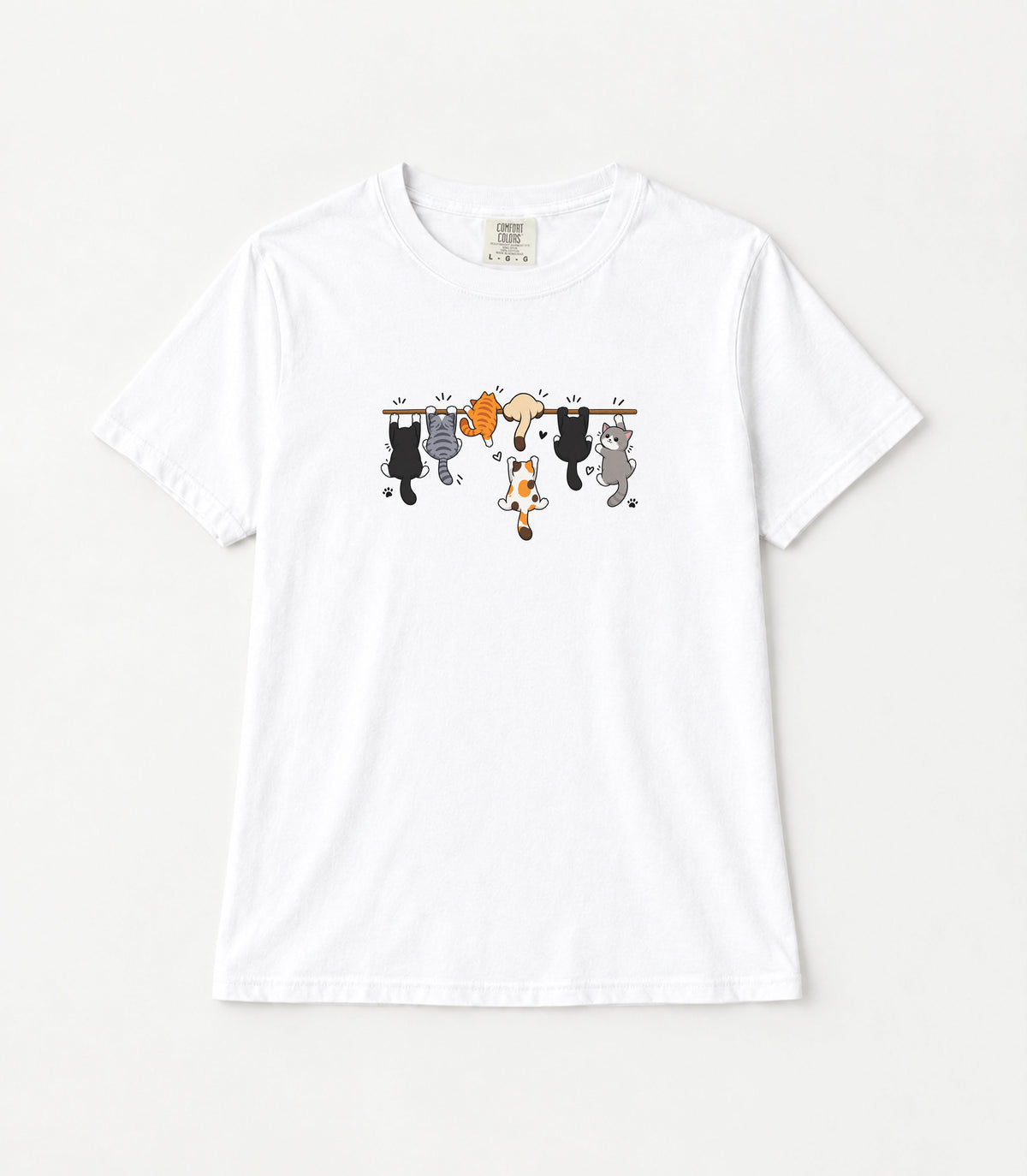 Six Hanging Cats Women's Garment-Dyed T-Shirt | Relaxed Unisex Cotton Tee
