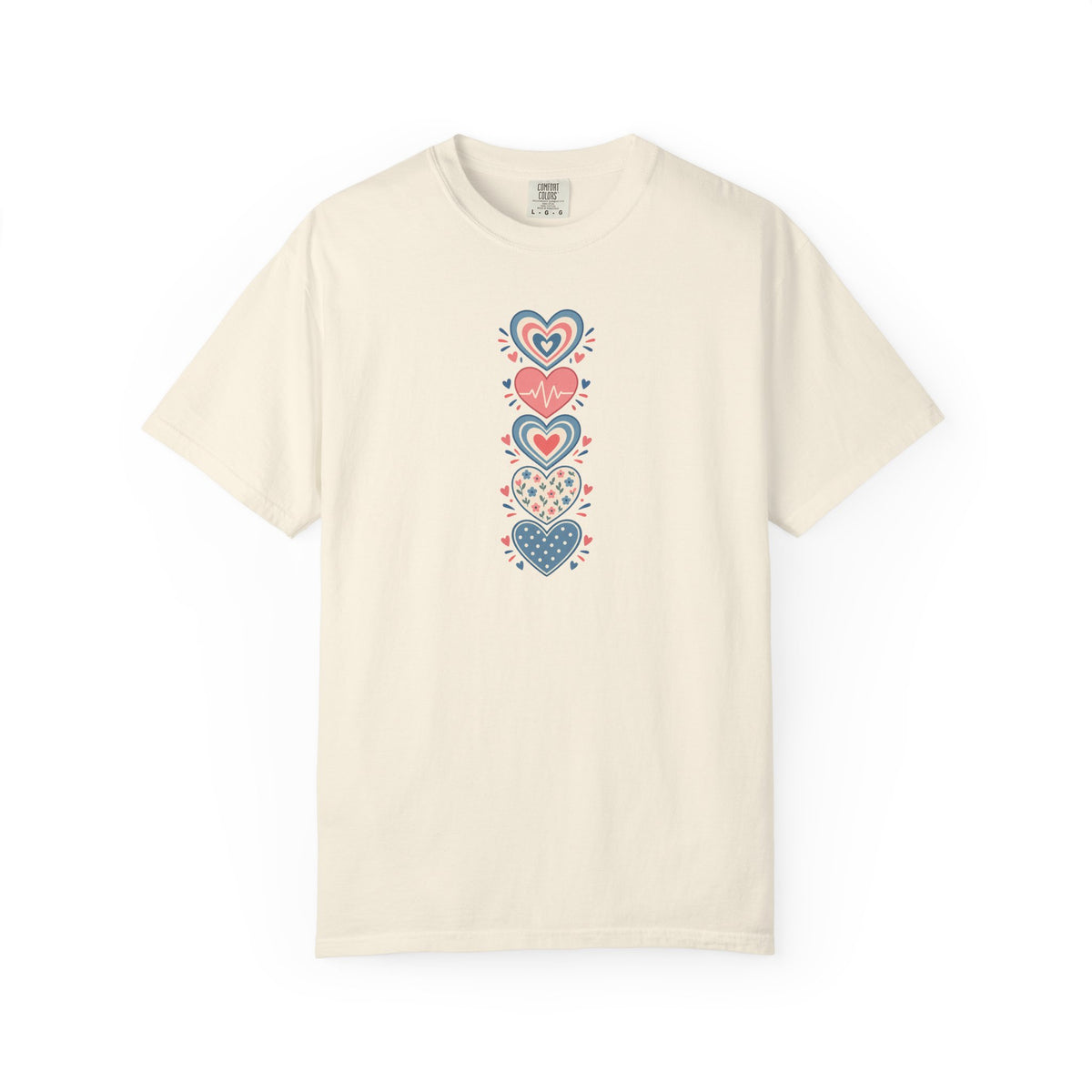 Five Hearts Women's Garment-Dyed T-Shirt | Relaxed Unisex Cotton Tee