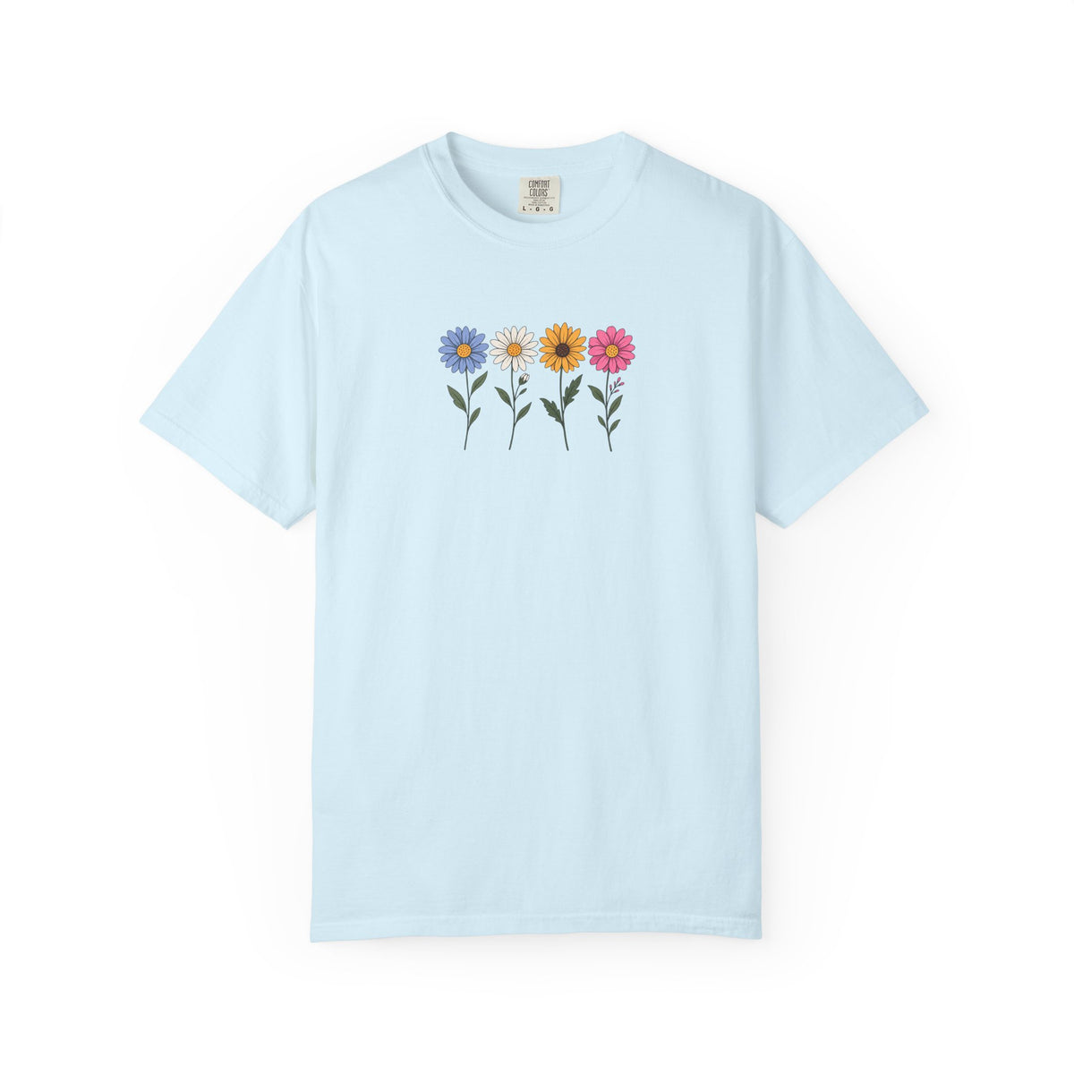 Four Flowers Women's Garment-Dyed T-Shirt | Relaxed Unisex Cotton Tee