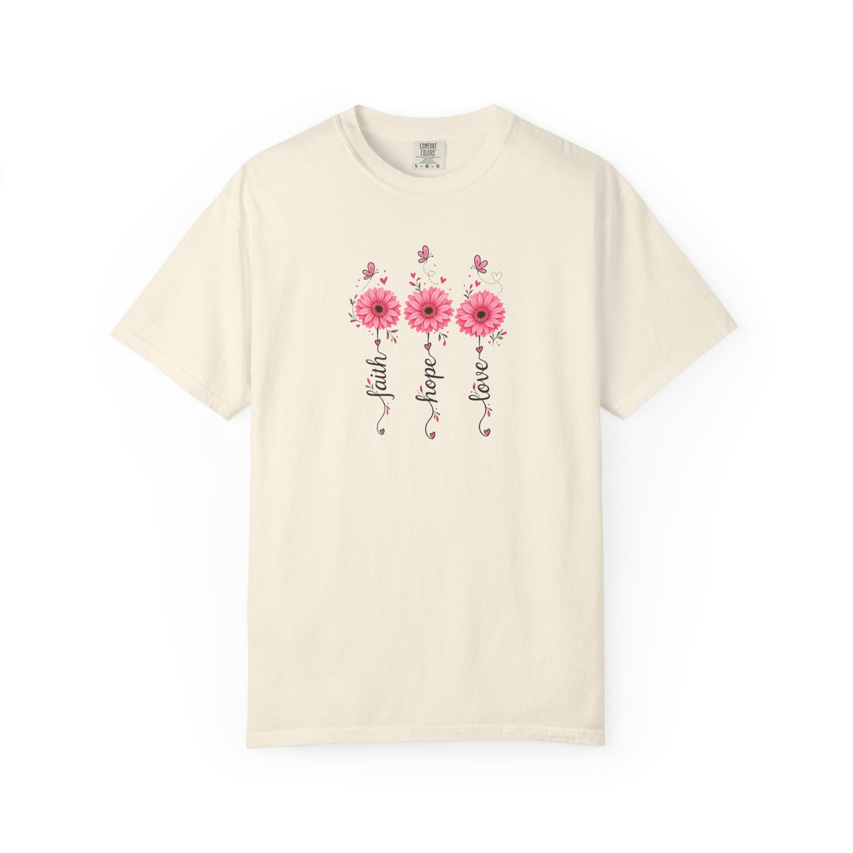 Three Pink Daisies Women's Garment-Dyed T-Shirt | Relaxed Unisex Cotton Tee