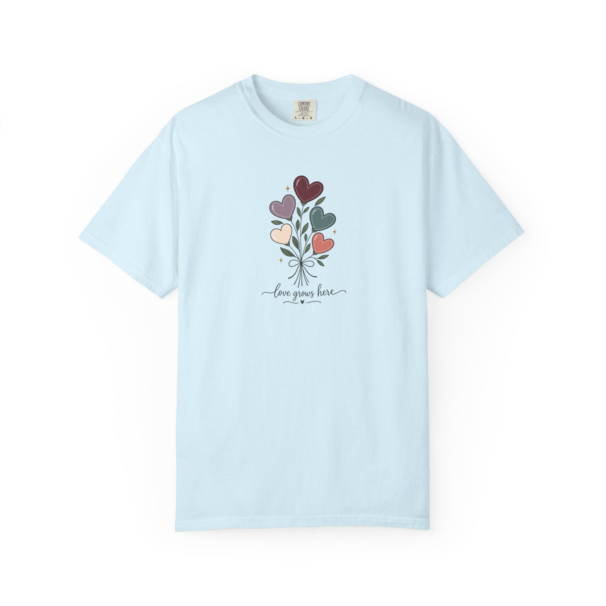Love Grows Here Women's Garment-Dyed T-Shirt | Relaxed Unisex Cotton Tee