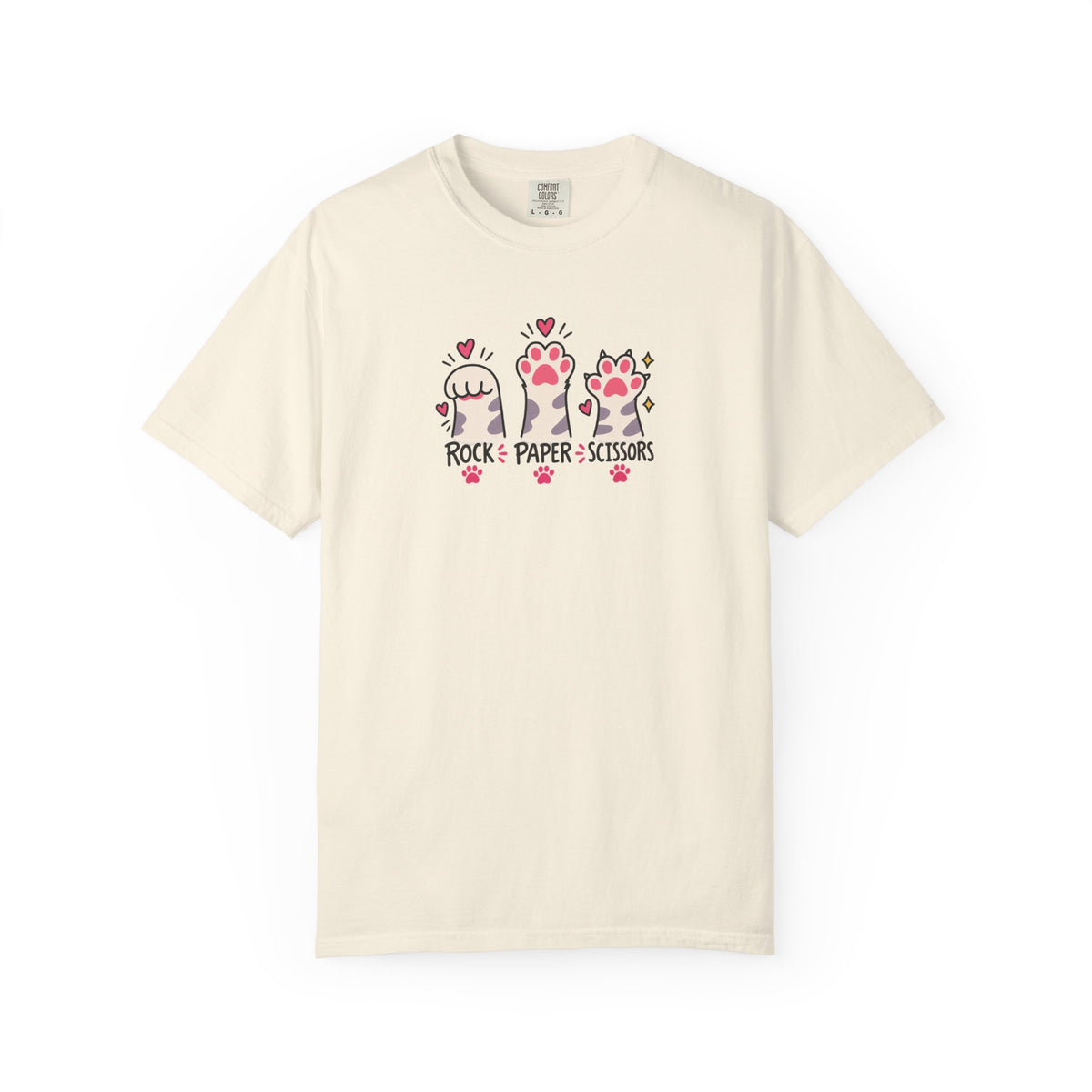 Rock Paper Scissors Cat Paws Women's Garment-Dyed T-Shirt | Relaxed Unisex Cotton Tee