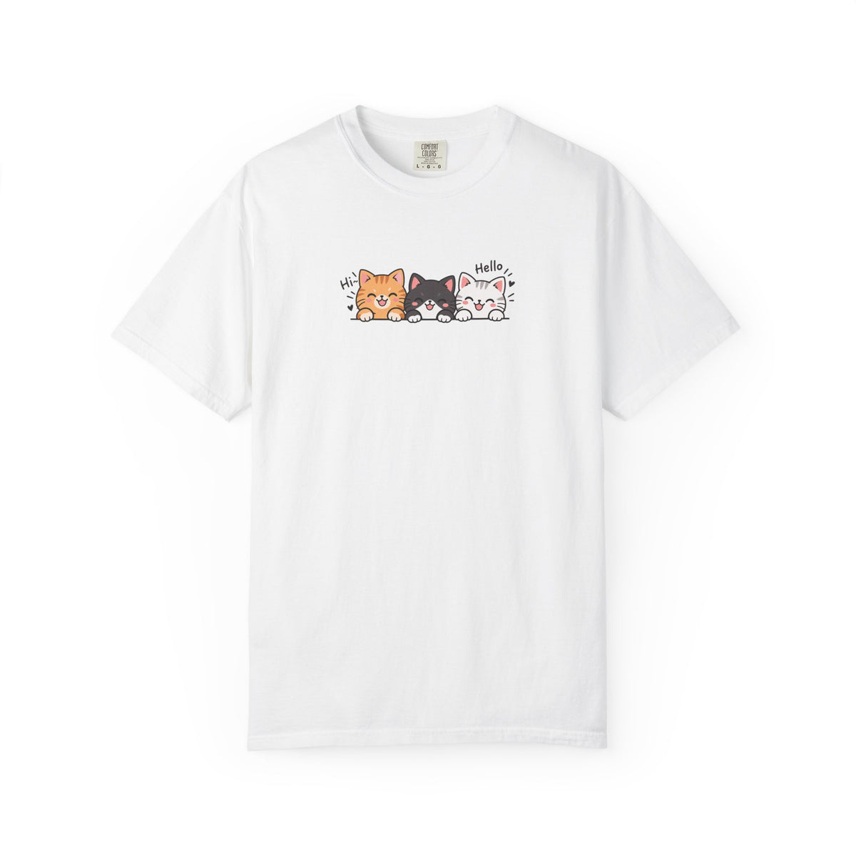 Three Smiling Kittens Women's Garment-Dyed T-Shirt | Relaxed Unisex Cotton Tee