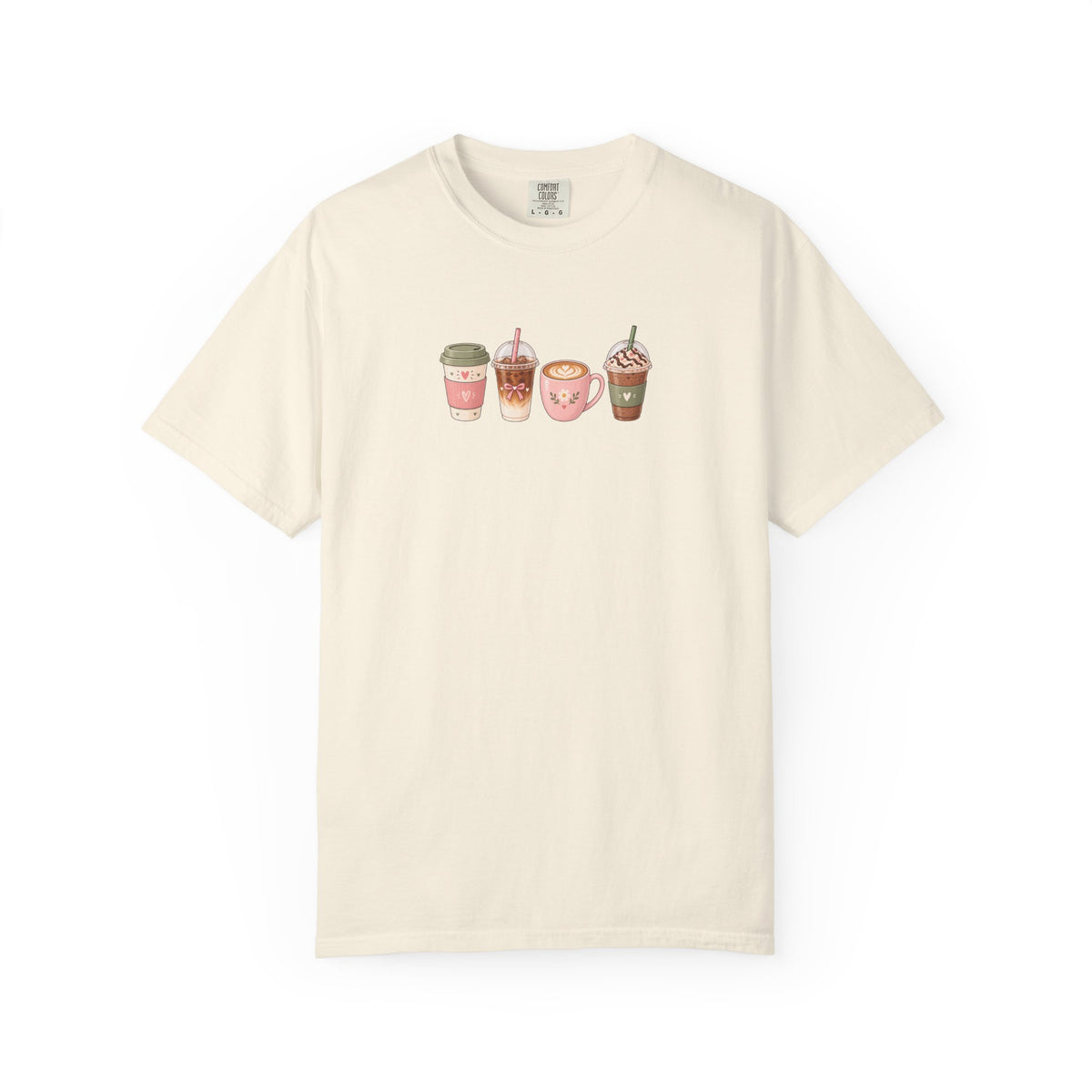 Cafe Drinks Women's Garment-Dyed T-Shirt | Relaxed Unisex Cotton Tee