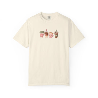 Cafe Drinks Women's Garment-Dyed T-Shirt | Relaxed Unisex Cotton Tee