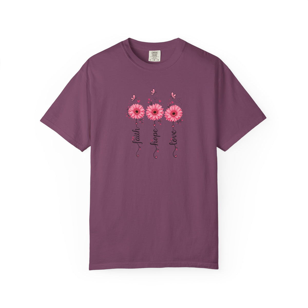 Three Pink Daisies Women's Garment-Dyed T-Shirt | Relaxed Unisex Cotton Tee